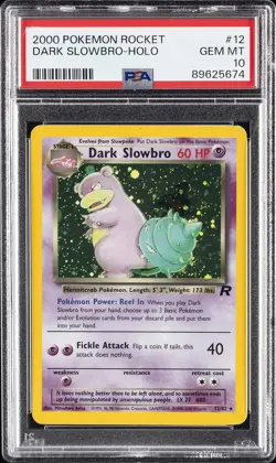 2000 POKEMON ROCKET #12 DARK SLOWBRO-HOLO PSA 10 - Image 1