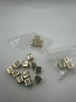 Pokemon TCG Sword And Shield Set of 17 Metal Damage Counter Dice Gold Promo - Image 1