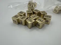Pokemon TCG Sword And Shield Set of 17 Metal Damage Counter Dice Gold Promo - Image 2