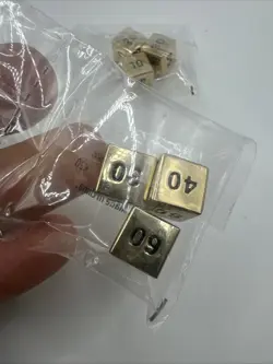 Pokemon TCG Sword And Shield Set of 17 Metal Damage Counter Dice Gold Promo - Image 3