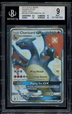 Pokemon BGS 9 Charizard GX SV49/SV94 Sun & Moon Hidden Fates Shiny Vault Mint - Image 1