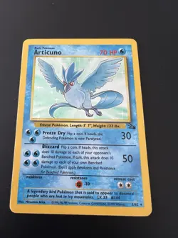 Articuno 2/62 Fossil Unlimited 1999 Pokemon Card Holo Rare NM - Image 1