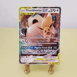 Pokemon Eevee & Snorlax GX 120/181 Sun and Moon Team Up Tag Team Card LP+ - Image 1