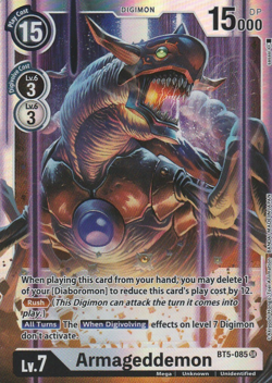 2021 BANDAI DIGIMON CARD GAME HOLO/FOIL ARMAGEDDEMON BT5 085 SR - Image 1