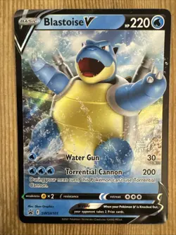 Blastoise V - SWSH101 - Pokemon Sword & Shield Promo Ultra Rare Holo Card NM - Image 1