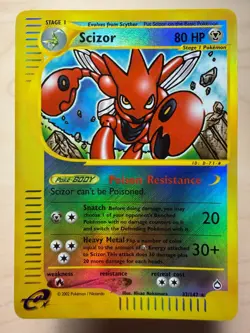 Scizor #32 Reverse Holo + Holo 2002 Pokemon e-Card Series Aquapolis - Image 2
