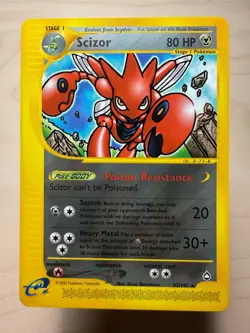 Scizor #32 Reverse Holo + Holo 2002 Pokemon e-Card Series Aquapolis - Image 4
