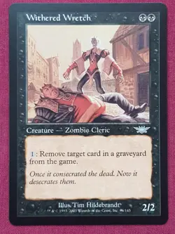 Magic The Gathering LEGIONS WITHERED WRETCH black card MTG - Image 1