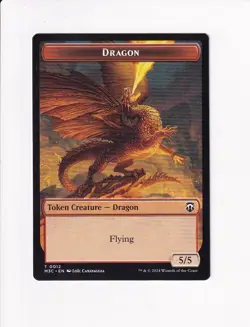 MAGIC MTG COMMANDER MODERN HORIZONS III M3C DUAL TOKEN DRAGON / TREASURE - Image 1