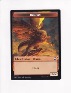 MAGIC MTG COMMANDER MODERN HORIZONS III M3C DUAL TOKEN DRAGON / COPY - Image 1