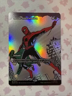 MTG Marvel's Spider-Man HEROIC INTERVENTION Foil Borderless Mythic #0034 CRIMPED - Image 1