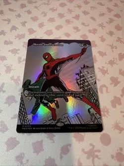 MTG Marvel's Spider-Man HEROIC INTERVENTION Foil Borderless Mythic #0034 CRIMPED - Image 2