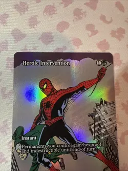 MTG Marvel's Spider-Man HEROIC INTERVENTION Foil Borderless Mythic #0034 CRIMPED - Image 5