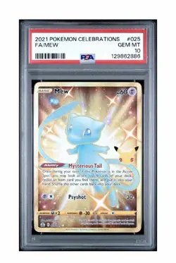 PSA 10 Gem Mint Pokemon 2021 Mew Full Art Celebrations Gold #025 025/025 - Image 1