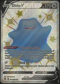 Pokemon TCG Ditto V Shiny Full Art Holo Shining Fates SV118 NM - Image 1