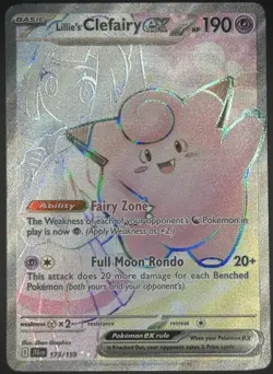 Pokemon TCG Lillie's Clefairy EX Holo Ultra Rare Journey Together 173/159 NM - Image 1