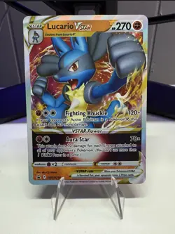 Pokemon TCG Lucario VSTAR SWSH Black Star Promos SWSH214 Holo Promo Sword Shield - Image 1