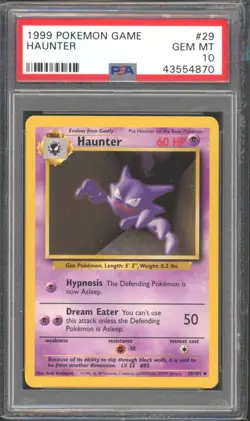 HAUNTER #29 PSA 10 1999 POKEMON Base Set Unlimited WOTC - Image 1