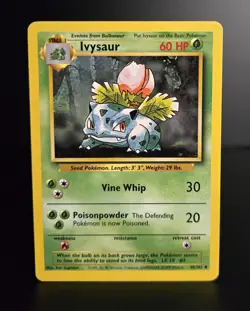 Pokemon TCG - IVYSAUR - 30/102 - UNLIMITED - BASE SET (1999) WOTC - VINTAGE - LP - Image 1