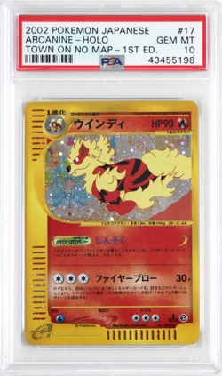 2002 Pokemon Japanese 1st Ed. Town On No Map # 17 Arcanine Holo PSA 10 GEM MINT! - Image 1