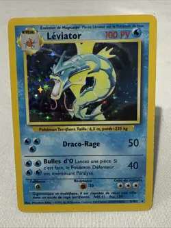 Pokemon TCG Gyarados Holo Rare Card Base Set 6/102 FRENCH LP Condition LEVIATOR - Image 1
