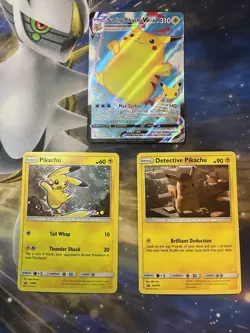 Pokemon Pikachu 3 Card Lot Sm98 & Sm194 & Surfing Pikachu - Image 1