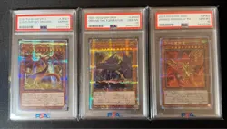 PSA10 Yugioh Egyptian God 3 Card Set Obelisk Slifer Ra 25th Japanese - Image 1