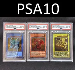 PSA10 Yu-Gi-Oh! TCG 25th Stainless Steel Egyptian God Cards Continuous from JP - Image 1