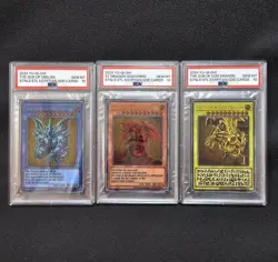 PSA10 Yu-Gi-Oh! TCG 25th Stainless Steel Egyptian God Cards Continuous from JP - Image 2