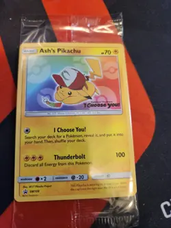 SEALED Ash’s Pikachu TCG SM108 2017 Promo Card Pokemon "I Choose You" - Image 1