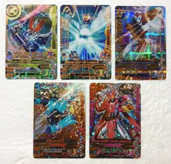 Lot of 5 Japanese Kamen Rider Battle: Ganbarizing Super Rare Card Set - Image 1