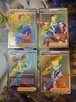 Pokemon Lost Origin Secret Rare 4 Card Trainer Lot Rainbow Rares Fantina Is MP - Image 1