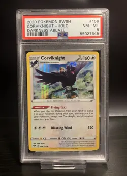 Corviknight Holo Rare 156/189 Darkness Ablaze PSA 8 Graded Pokemon Card - Image 1