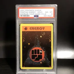 Fighting Energy Holo Energize Your Game PSA 8 Pokemon League Promo Card Swirl - Image 1