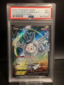 Galarian Cursola V PSA 9 Champions Path 071/073 Full Art Pokemon Card - Image 1