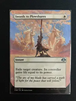 Swords to Plowshares (Dominaria Remastered) ALTERED with extended art, handpaint - Image 1