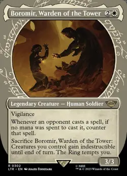 Boromir, Warden of the Tower - Foil Extended Art Showcase LTR NM MTG - Image 1