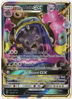 Alolan Muk GX 84/147 (NM) - Sun & Moon Burning Shadows - Ultra Rare Pokemon TCG - Image 1