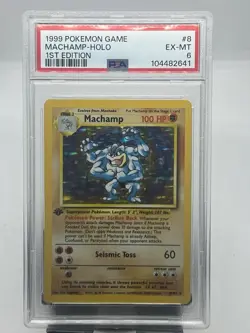 Pokemon TCG Machamp 8/102 1st Edition Base Set Holo Rare PSA 6 - Image 1