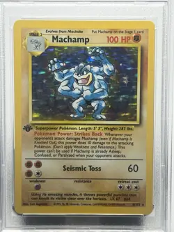 Pokemon TCG Machamp 8/102 1st Edition Base Set Holo Rare PSA 6 - Image 2