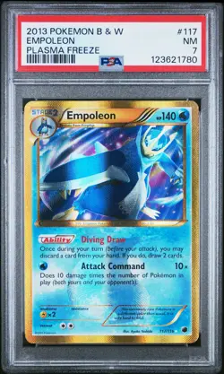 2013 POKEMON B&W PLASMA FREEZE #117 EMPOLEON PSA 7 - Image 1