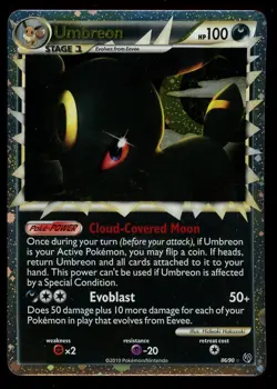 Pokemon Umbreon Prime 86/90 HeartGold & SoulSilver Undaunted 2010 LP - Image 1