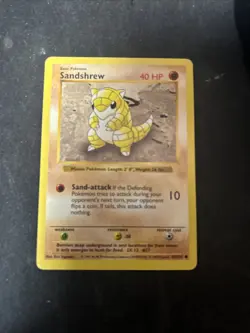 Pokemon TCG Sandshrew Base Set 62/102 Regular Shadowless Common - Image 1