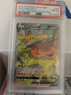2022 Pokemon SWSH BSP Charizard V 260 Full Art Ultra Premium Collection PSA 8 - Image 1