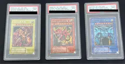 PSA 9 YuGiOh SLIFER G4-01 OBELISK G4-02 RA G4-03 Secret Rare Set GB Promo Japan - Image 1