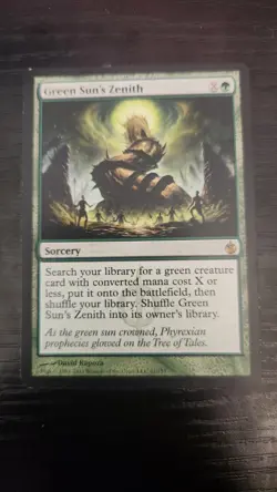 Green Sun's Zenith Mirrodin Besieged Regular Rare Card Magic the Gathering - Image 1