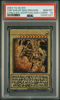 2024 YU-GI-OH! STAINLESS STEEL EGYPTIAN GOD CARDS THE SUN OF GOD DRAGON PSA 10 - Image 1