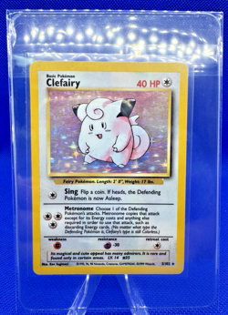 Pokemon TCG Clefairy Base Set Holo Unlimited Rare Card 5/102 - Image 3