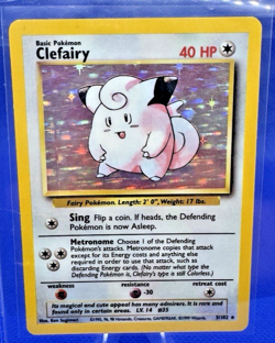 Pokemon TCG Clefairy Base Set Holo Unlimited Rare Card 5/102 - Image 5