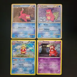 Pokemon Slowpoke, Slowbro, & Slowking x4 Card Lot Bundle - Image 1